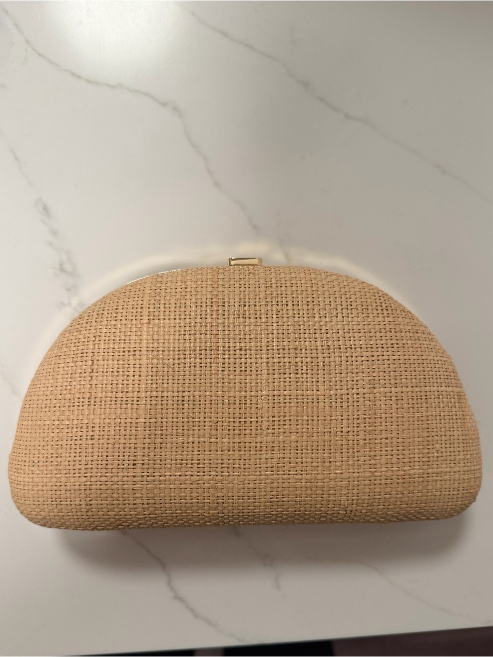 Woven Mango Clutch in Beige